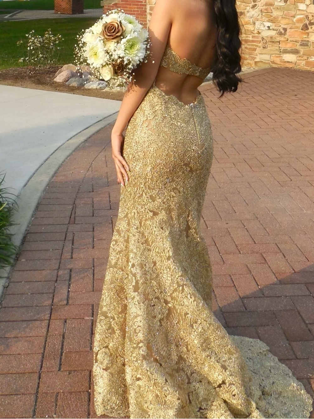 Sherri Hill Gold Prom Dress